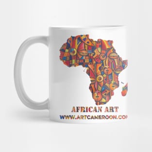 Faces VI African art painting Mug